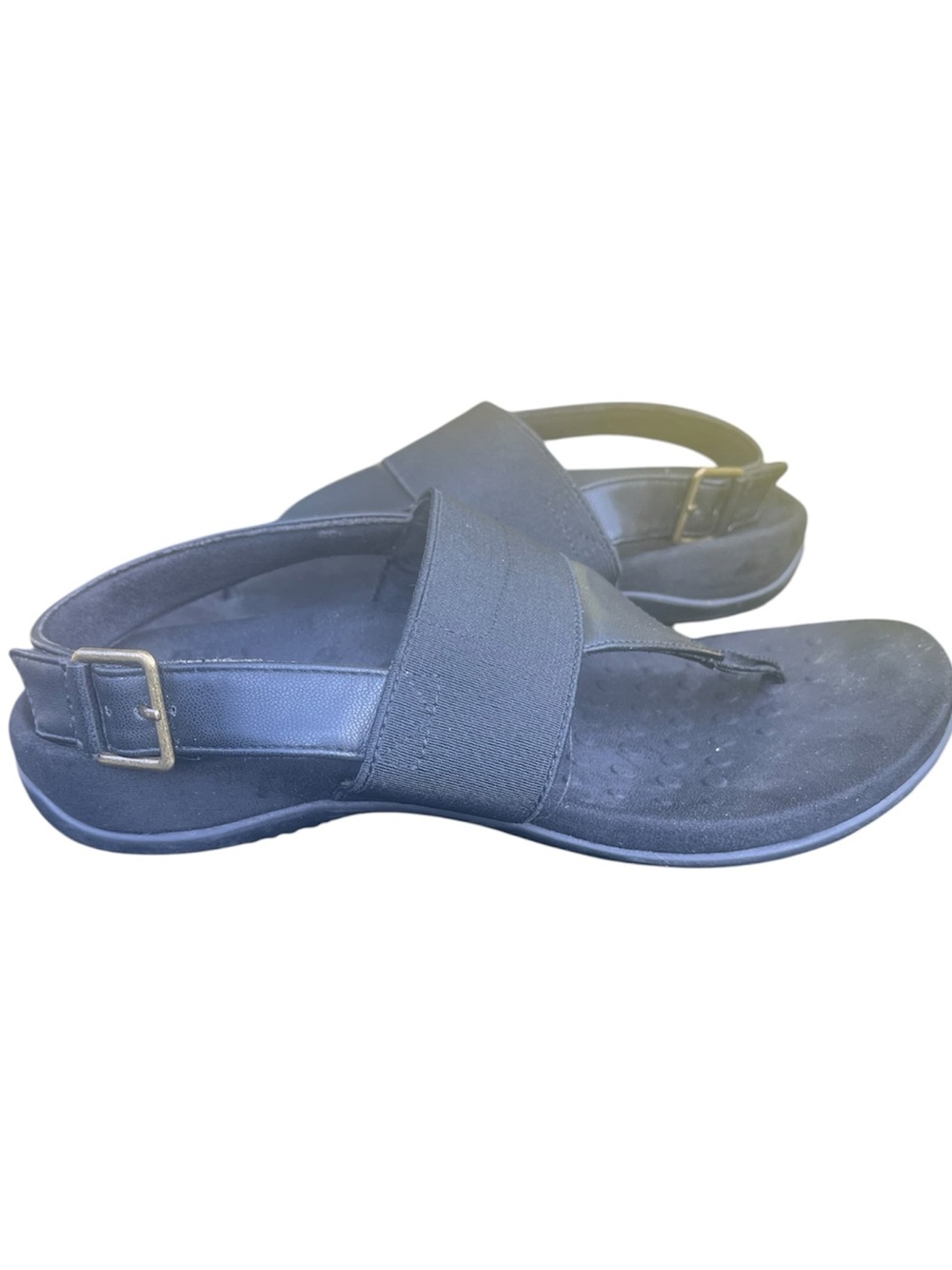 Vionic Danita Black Slingback Toe-Post Sandals  size 6.5